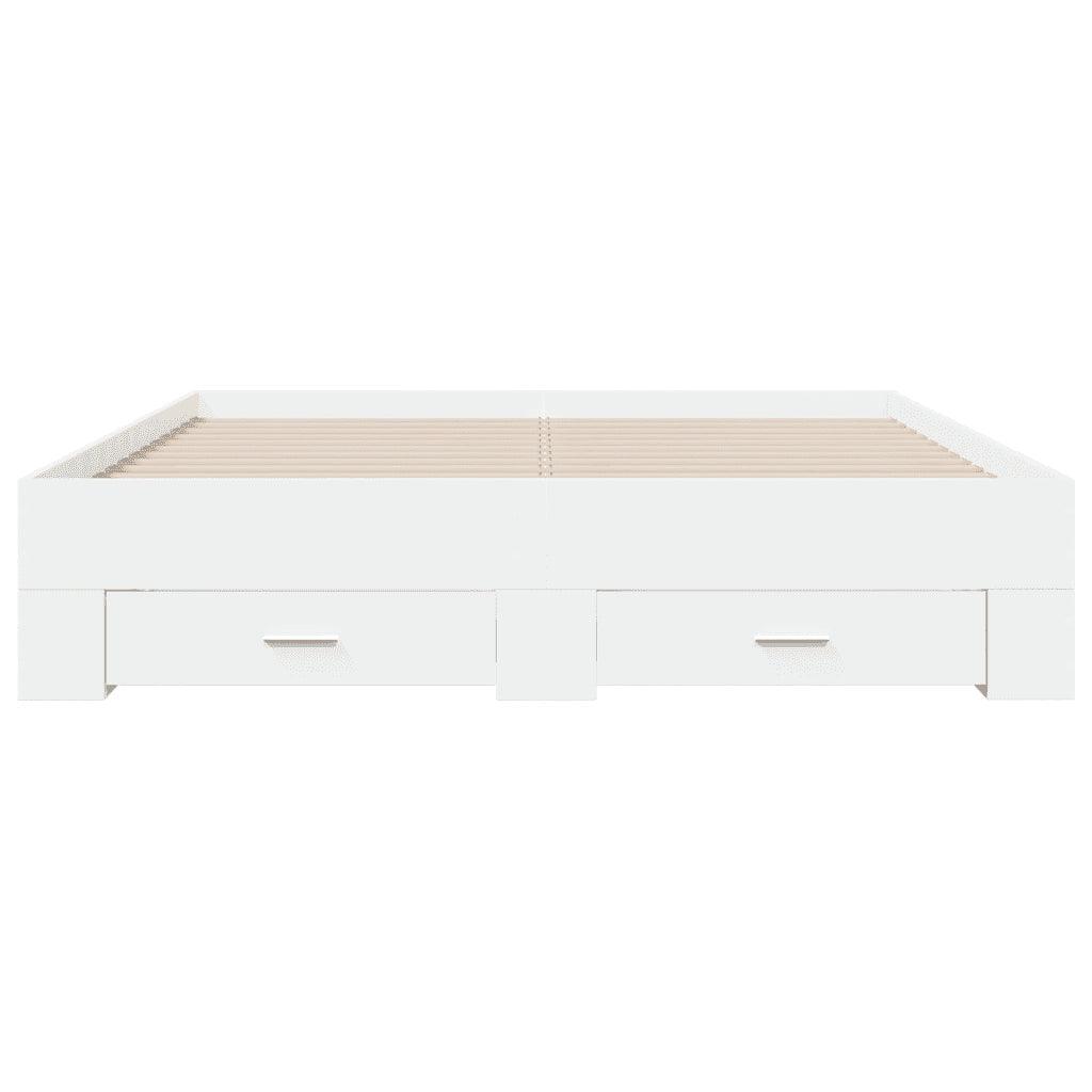 Giroletto con Cassetti Bianco 150x200 cm in Legno Multistrato