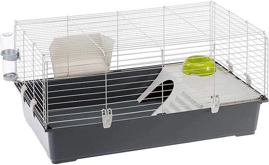 Casa per coniglio con lato apribile - Inclusi accessori - 95 x 57 x 46 cm