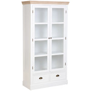 Vetrina in legno bianco con 2 ante e 2 cassetti 94x41x180,5h cm