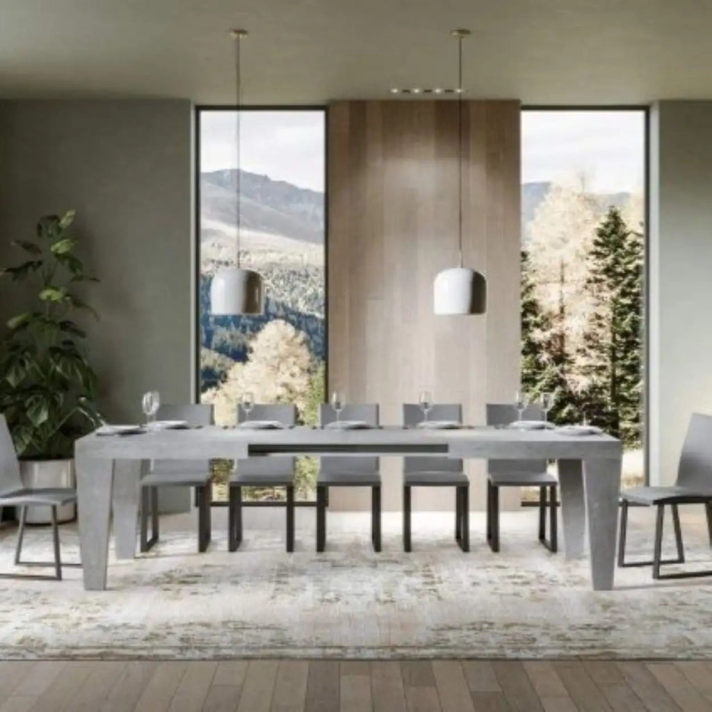 Tavolo allungabile 160/420x90 cm Spimbo colore cemento