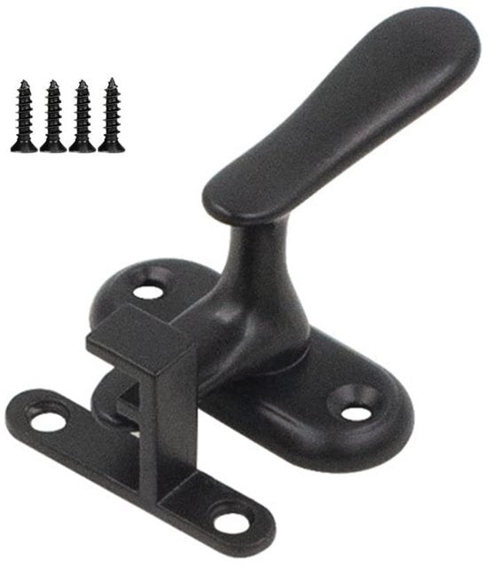 Chiusura Porta - Sicurezza - Maniglia - Serratura - Cerniera - Acciaio Inossidabile - Nero Opaco - Incluso: Viti - Blocco