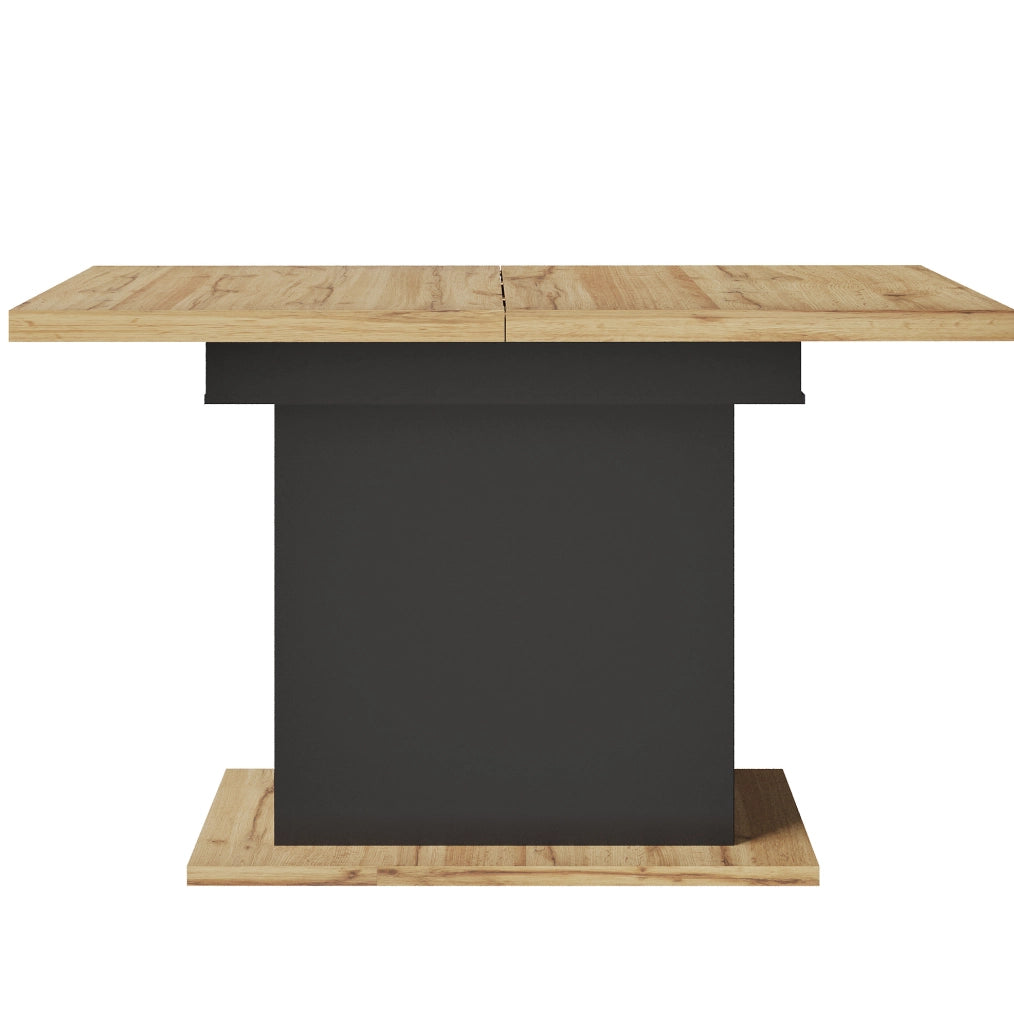 Tavolo da pranzo 110x80x75 cm estensibile con vano contenitore in MDF e metallo naturale