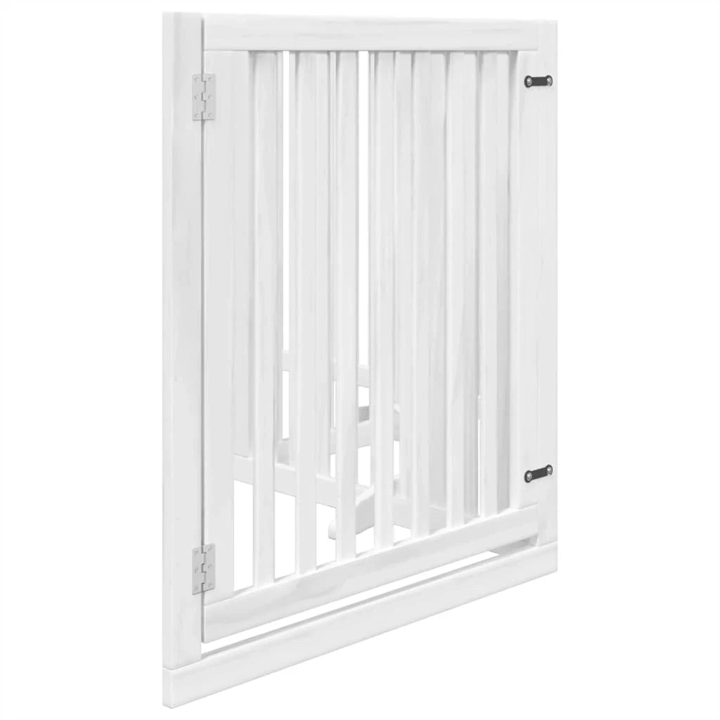 Cancelletto e porta di sicurezza per animali domestici 4 pannelli legno di pioppo bianco 02_0023347