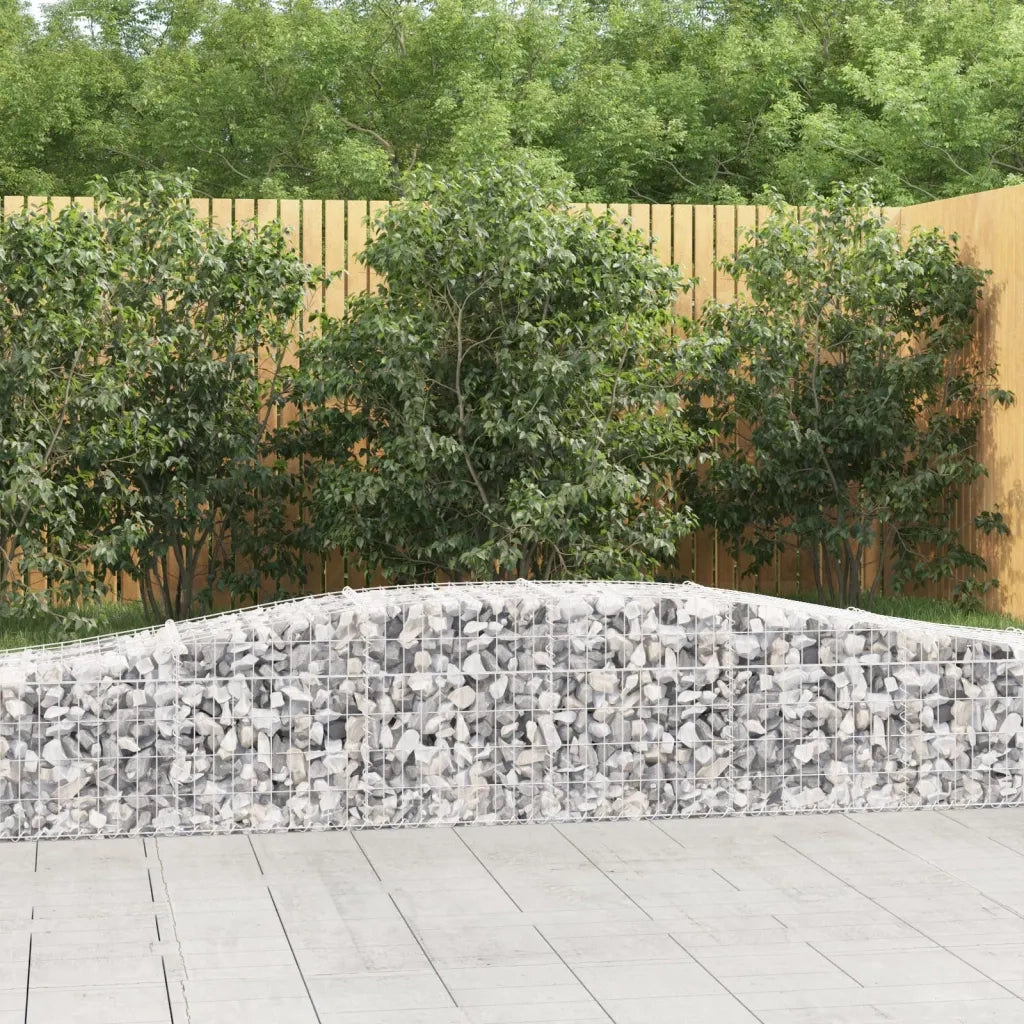Cesti Gabbioni ad Arco 9 pz 400x50x40/60 cm Ferro Zincato 3145924