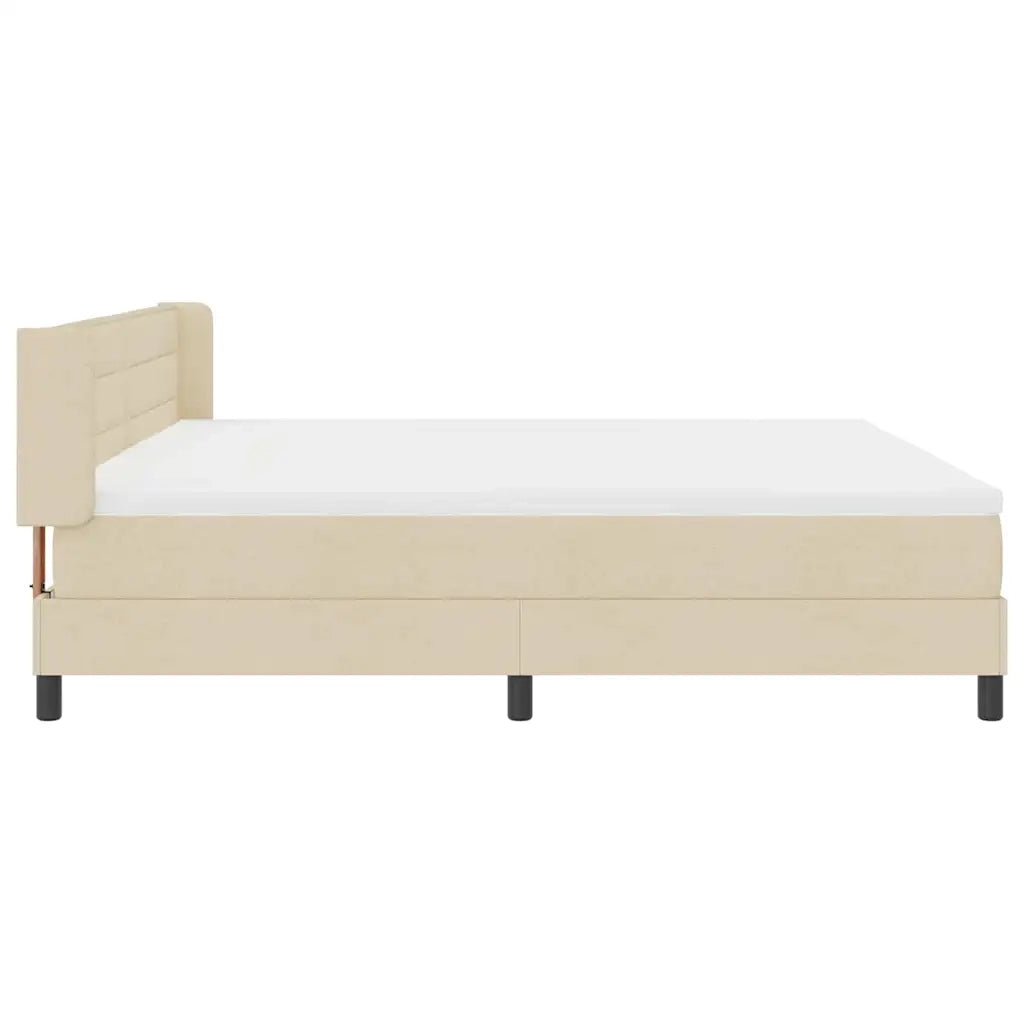 Letto a molle con materasso Crema 200 x 200 cm Tessuto 3341067