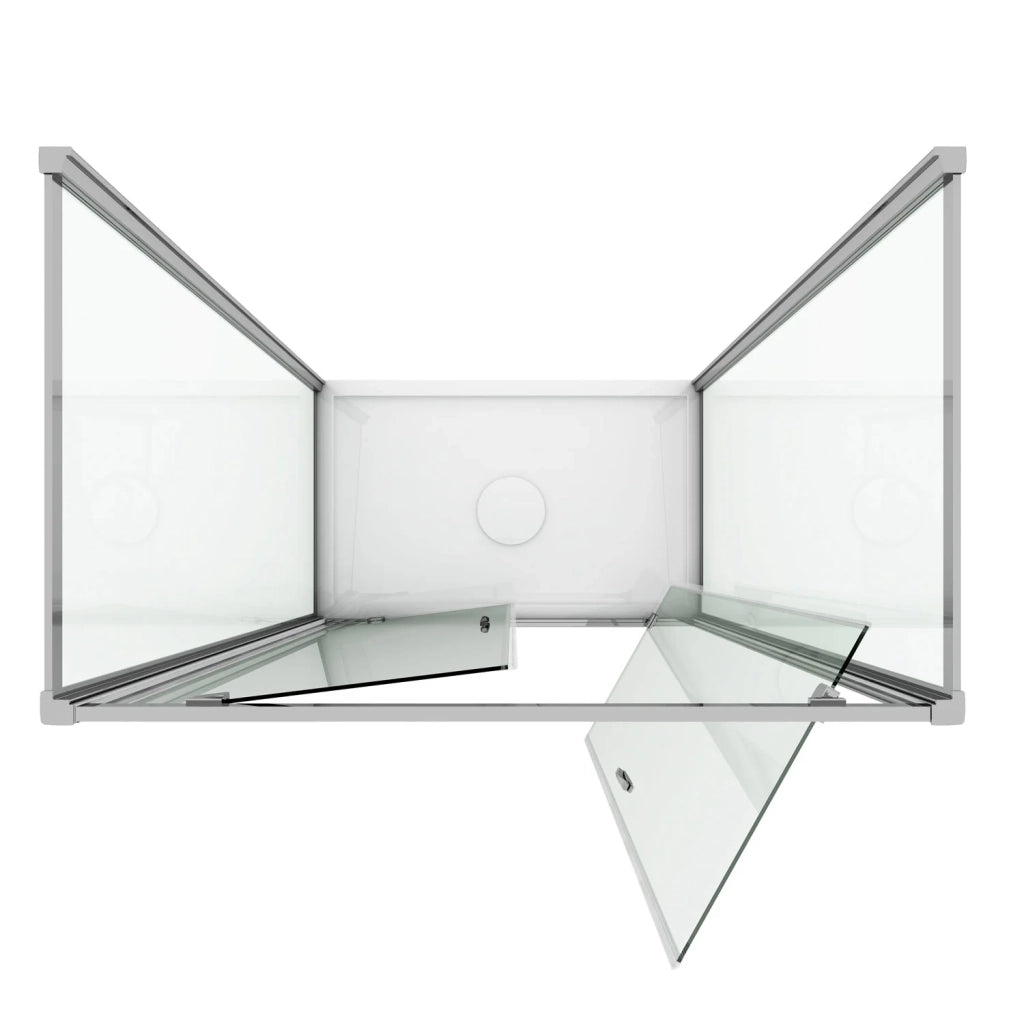 Box Doccia 3 lati 80x120x80 CM H185 trasparente mod. Sintesi Trio 2 Ante