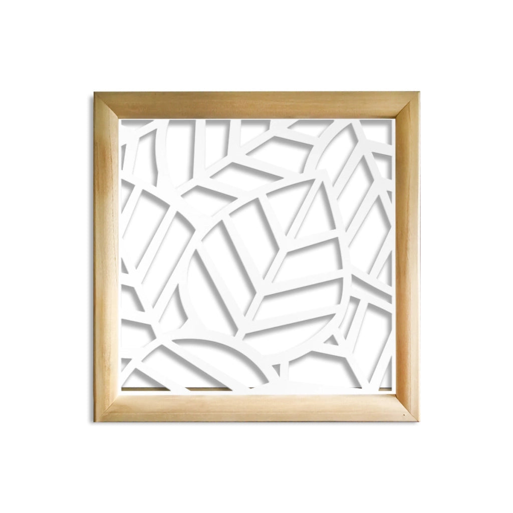 TROPICA - Moduli Decorativi in Legno e PVC Misura: 73x73 cm, Colore: bianco