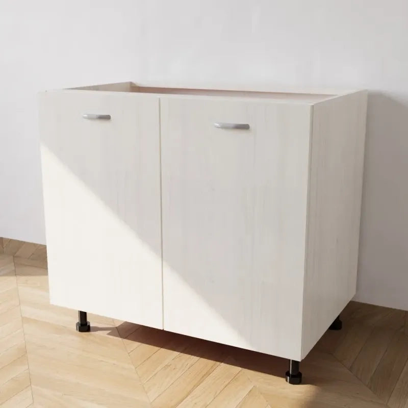 Mobile Base 90 Compreso Di Ante. H 72 Cm L 90 Cm P 55.5 Cm. Spedizione In Kit Larice Bianco