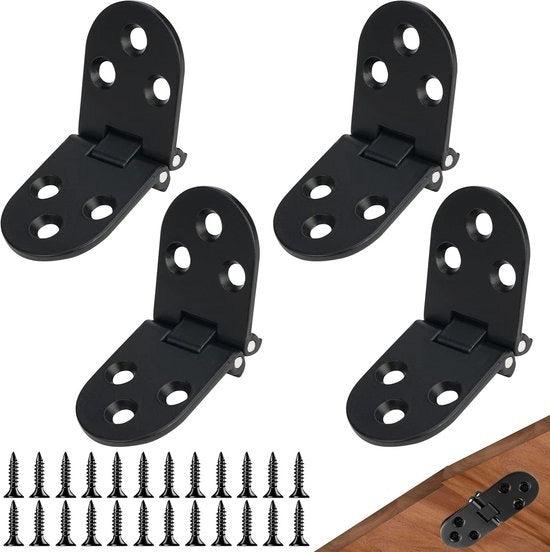 Scharnier 180 gradi - Nero - Set da 4 - Zinklegering - Onvisibile - Dimensioni 78x29mm - Vouwdeurscharnier