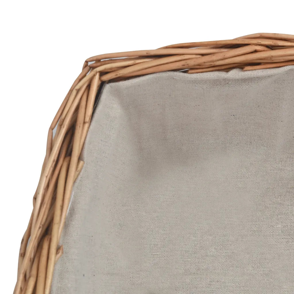 Cesta Legna da Ardere con Manico-Cestino per Legna 61,5x46,5x58cm Marrone Salice