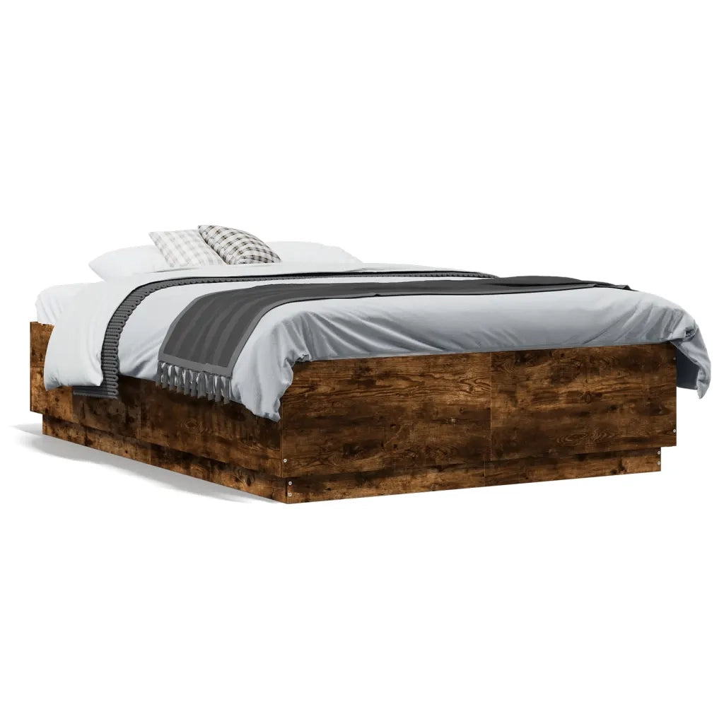 Giroletto Luci LED Rovere Fumo 135x190 cm Legno Multistrato 3209650