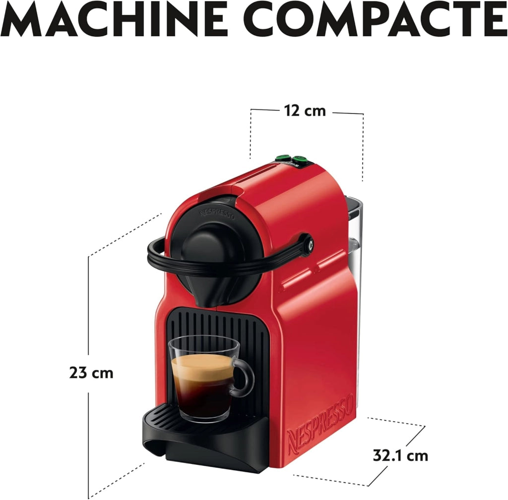 Krups Nespresso Inissia red, Macchina da caffè, Macchina per caffè espresso con capsule, Automatico compatto, Pressione 19 bar YY1531FD
