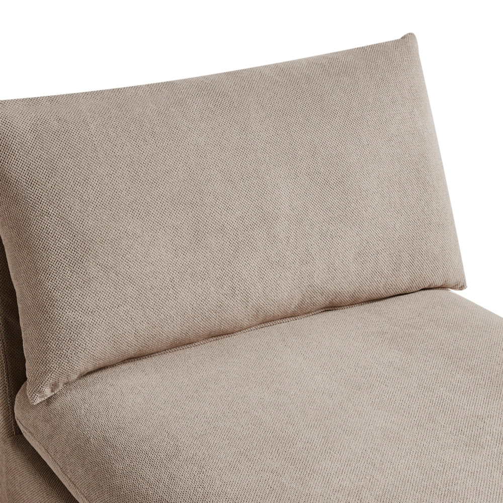 Chaise Lounge in poliestere tortora imbottito senza braccioli Mobili per il soggiorno moderni e alla moda