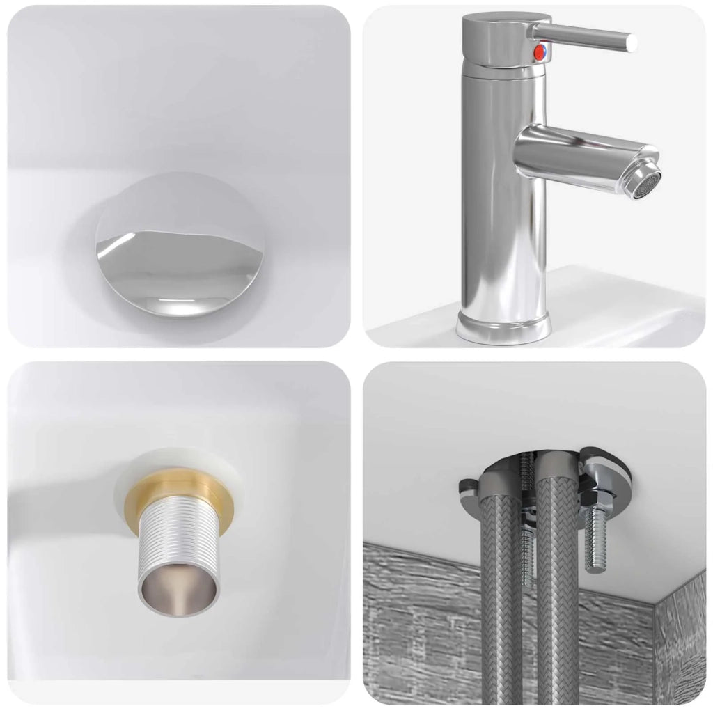 Set di mobili per il bagno 5 pz Sonoma grigio 3406039
