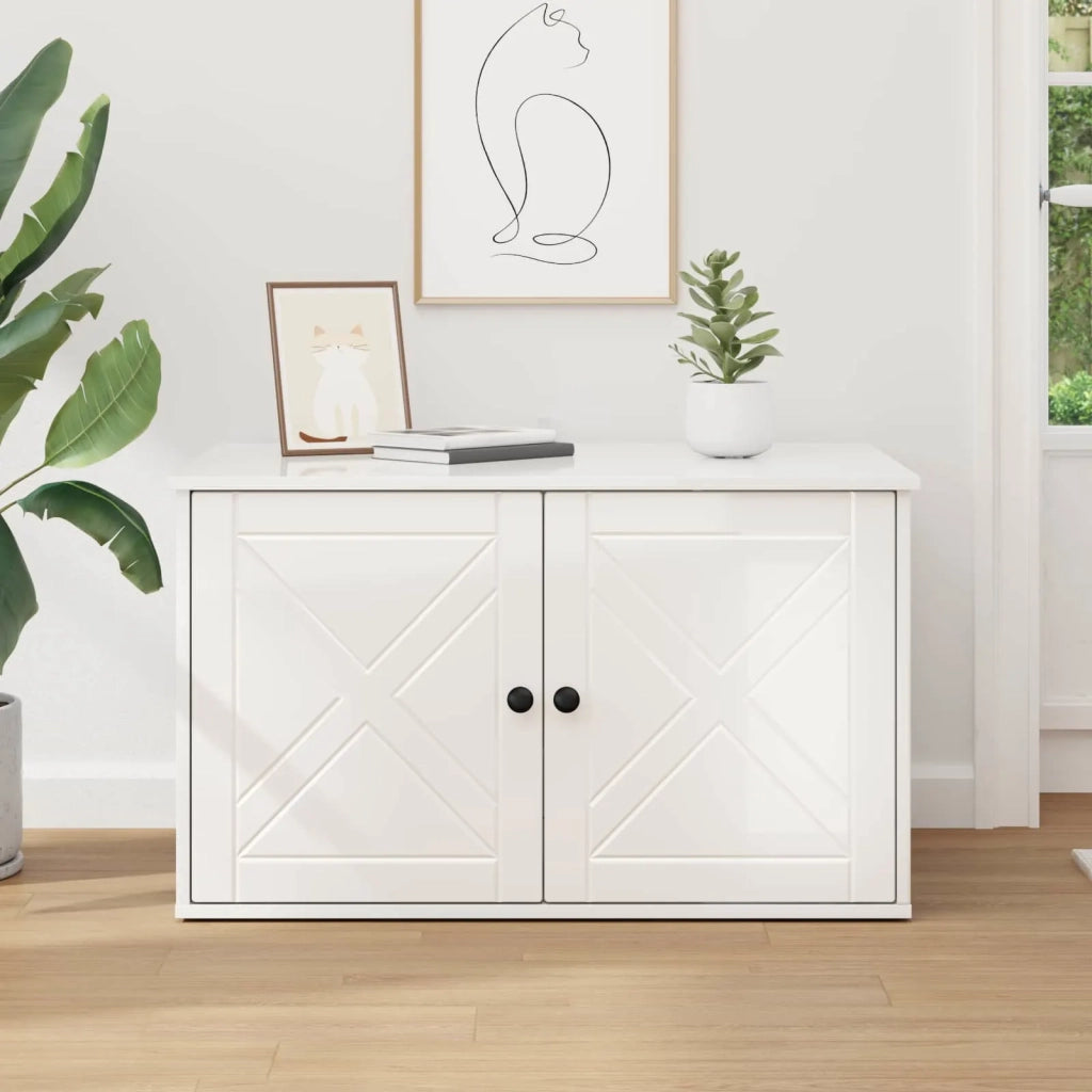 Casa per Gatti Bianco Lucido 85 x 55 x 50 cm Legno multistrato