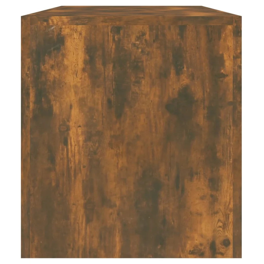 Mobile TV multimediale scaffale TV credenza mobile TV sala da pranzo soggiorno camera da letto con luci LED rovere affumicato 140 x 36,5 x 40 cm marrone 02_0026721