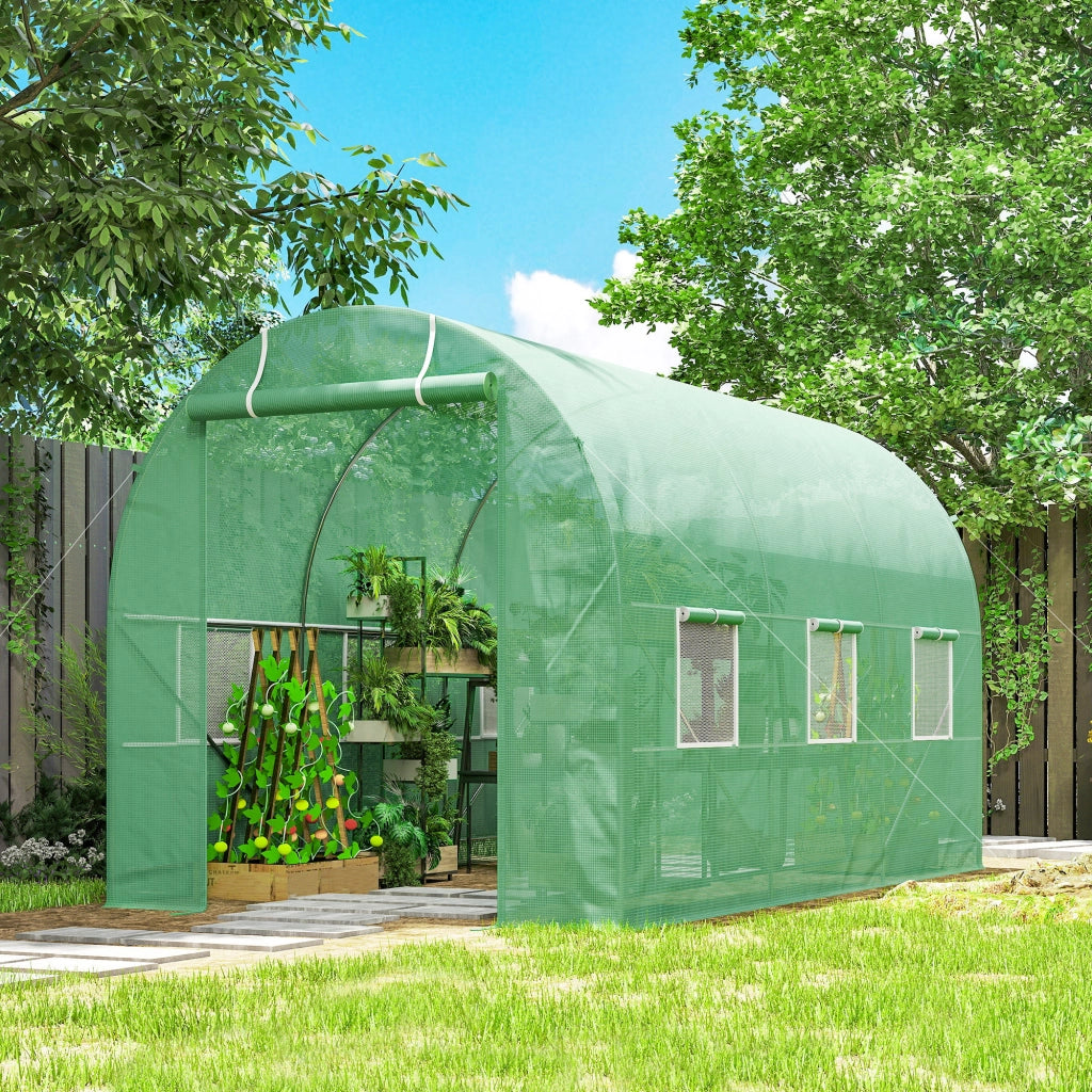 Serra Tunnel da Giardino - Xylo - 7m2 3,5x2x2m Verde con 6 Finestre
