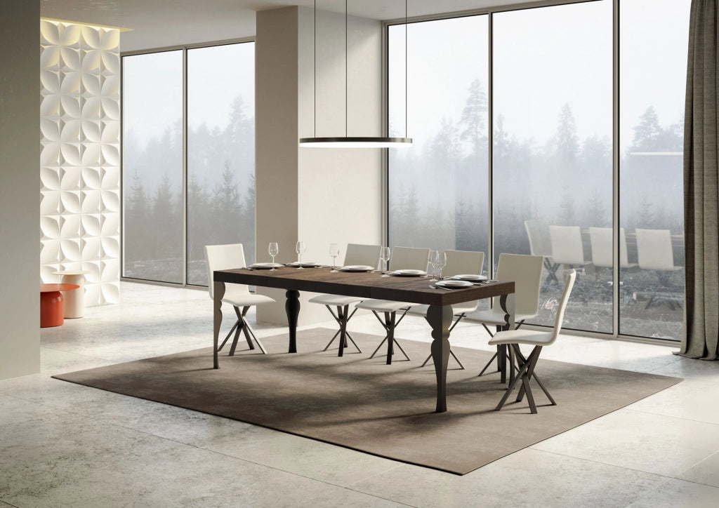 Tavolo allungabile 200/460x90 cm Paxon Premium noce gambe antracite