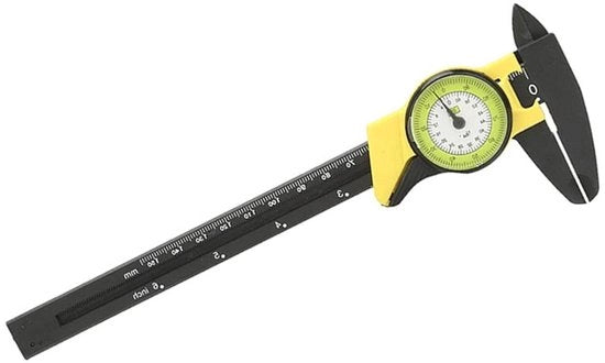 Misuratore di apertura di schiacciamento 0-150 mm in plastica con manovella gialla