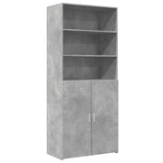 Credenza | Madia | Buffet da pranzo | Armadio da pranzo Grigio Cemento 80x42,5x185 cm in Legno Multistrato