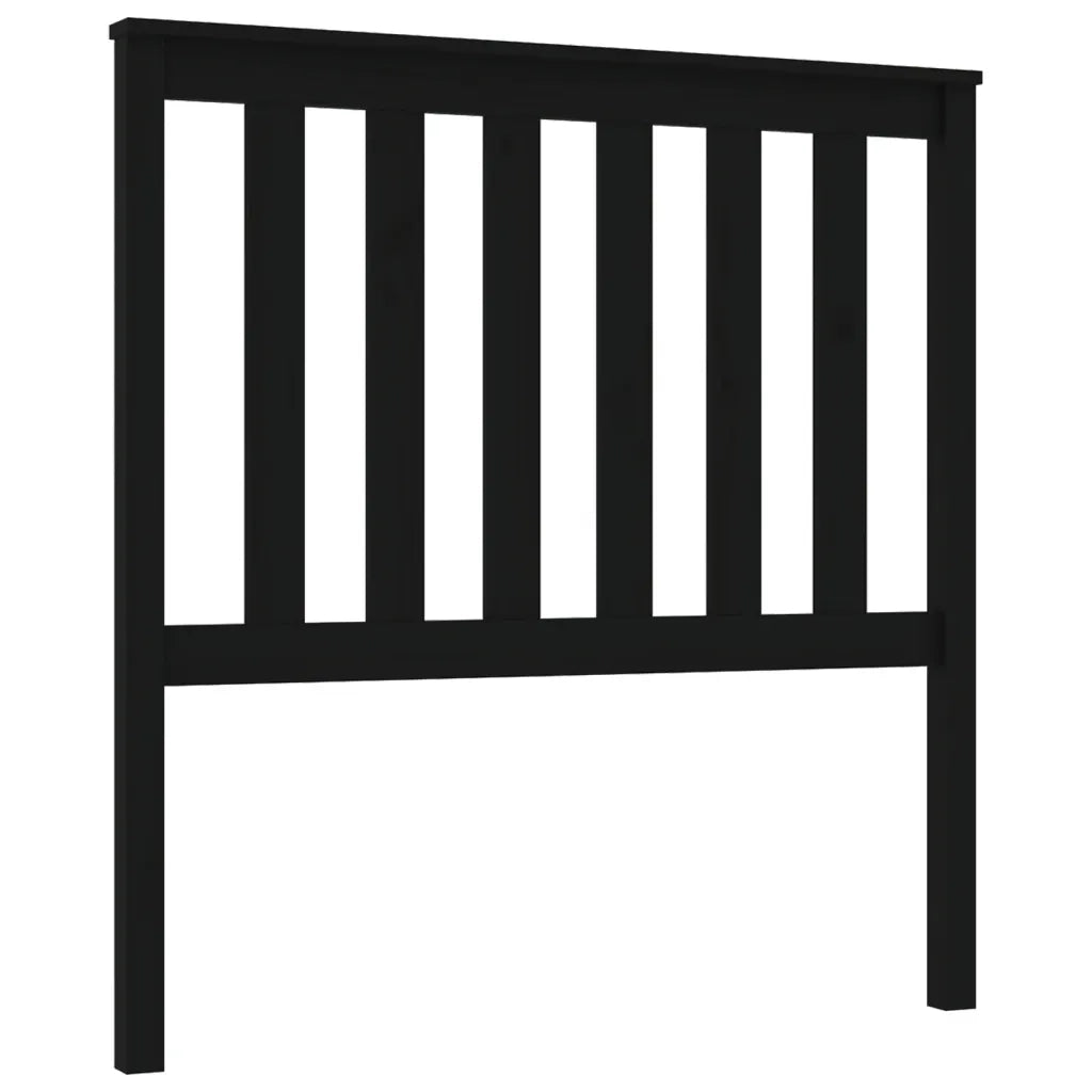 Testiera | Testata per Letto Nera 96x6x101 cm in Legno Massello di Pino