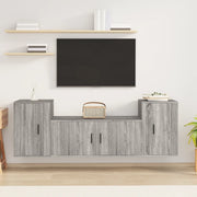 Set Mobili Porta TV 3 pz-Credenza per TV Grigio Sonoma in Legno Multistrato 867929