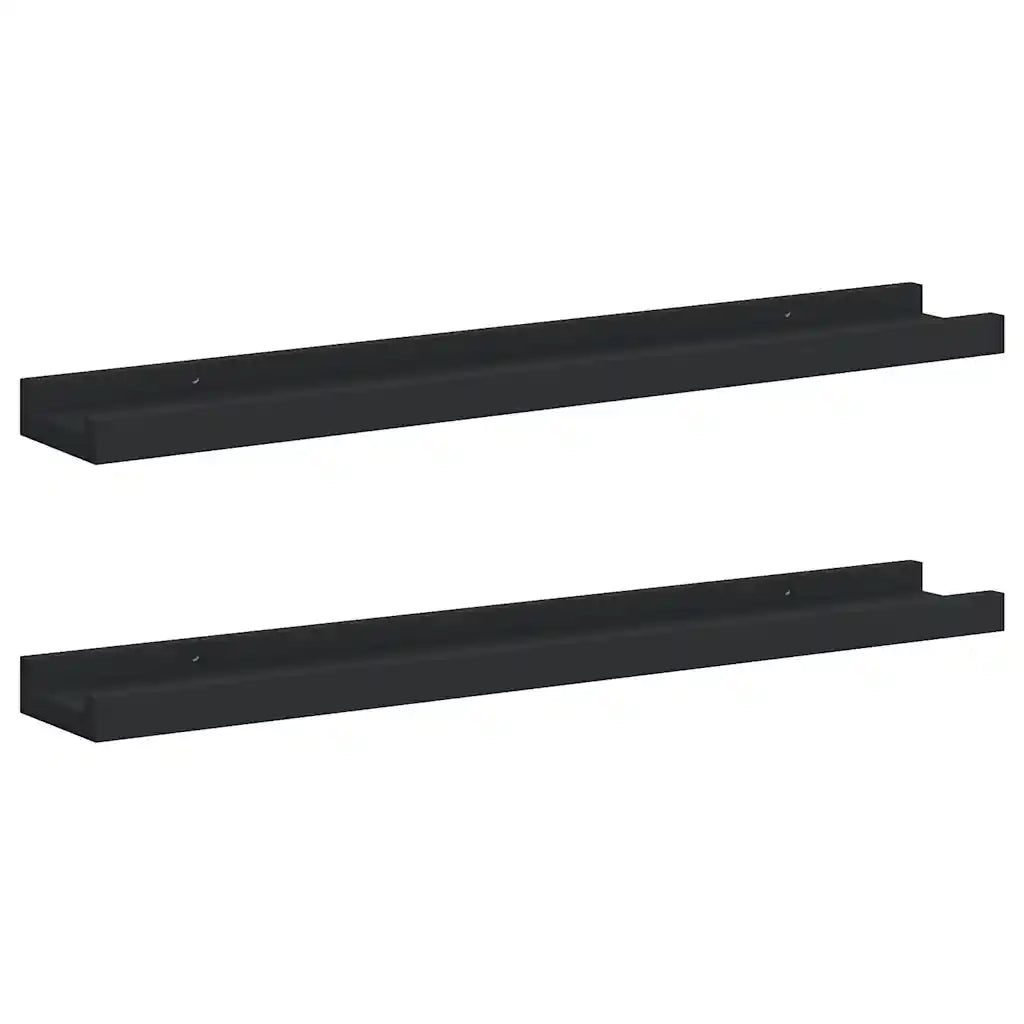 Mensole con Sporgenza 2 pz Nere 60x9x3 cm MDF 323932