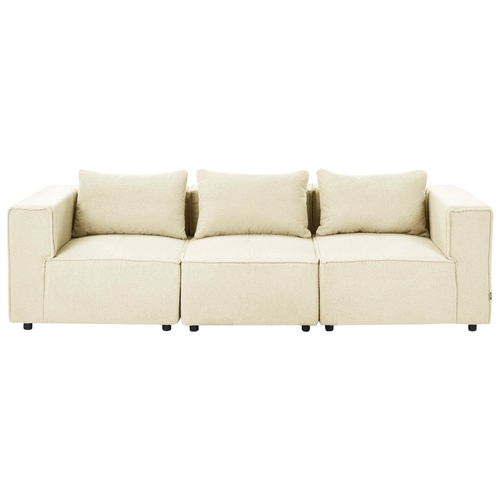 Divano modulare Boucle a 3 posti elementi angolari componibili Bianco sporco Stile moderno e minimalista