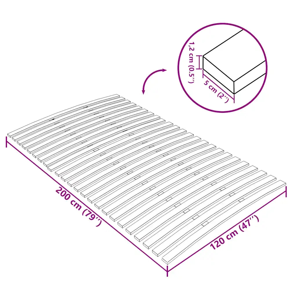 Rete di ricambio per letto con 24 doghe 120x200 cm 340079