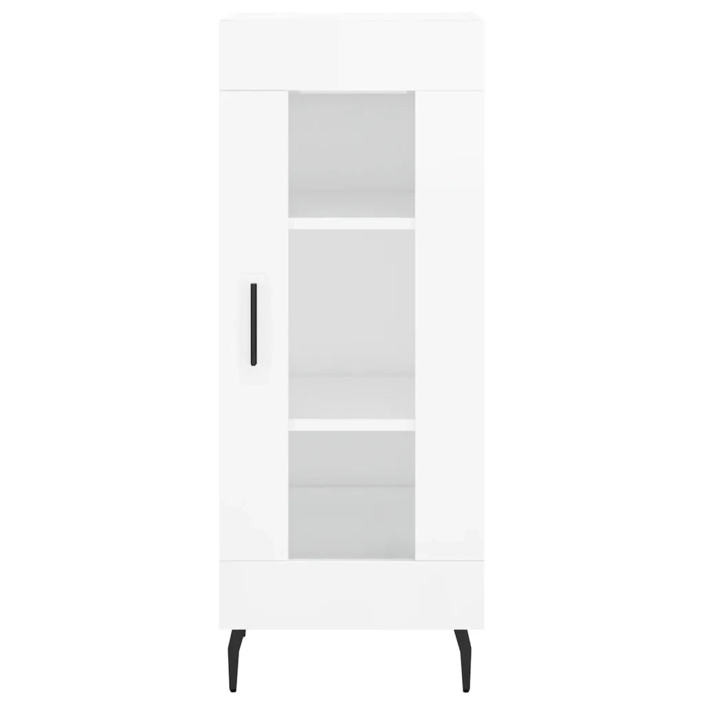 Credenza | Madia | Buffet da pranzo | Armadio da pranzo Bianco Lucido 34,5x34x90 cm in Legno Multistrato