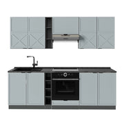 Cucina componibile Fame-Line Blu-grigio chiaro/Antracite 235 cm, PL Antracite Vicco
