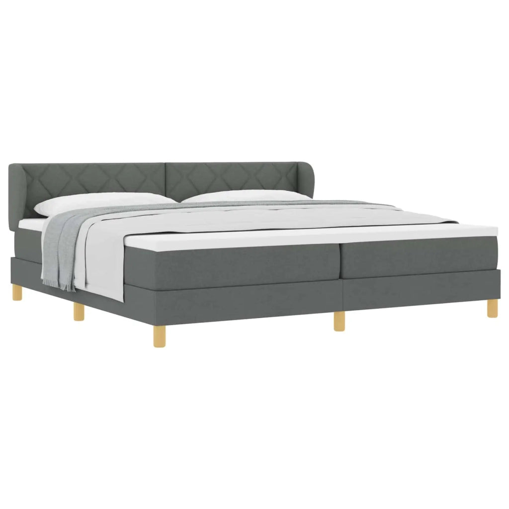 Letto a molle con materasso Grigio scuro 200 x 200 cm Tessuto 3340298