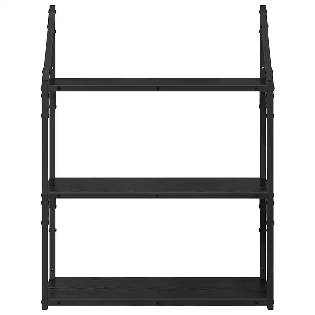 Scaffale da parete A parete Rovere Nero 60 x 21 x 78,5 cm 882792