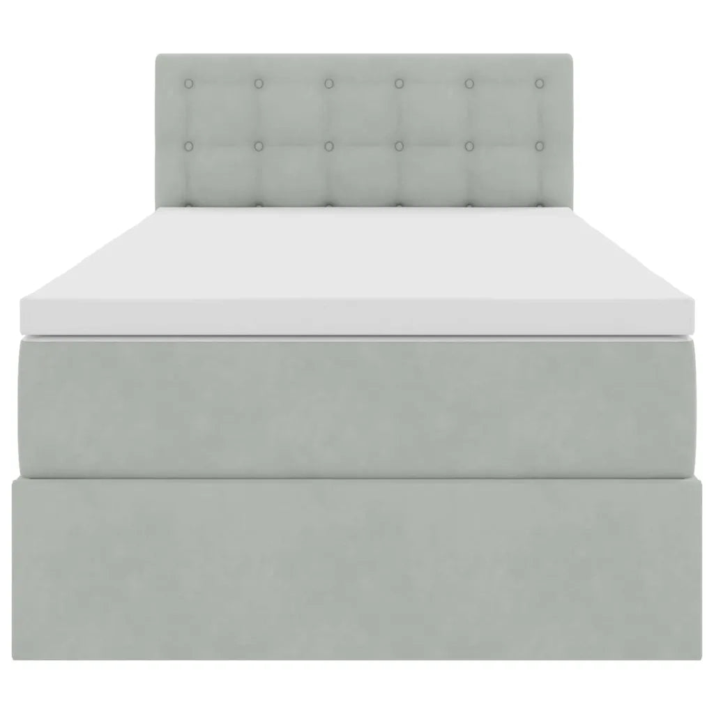 Letto con Contenitore Grigio chiaro 90 x 190 cm Velluto
