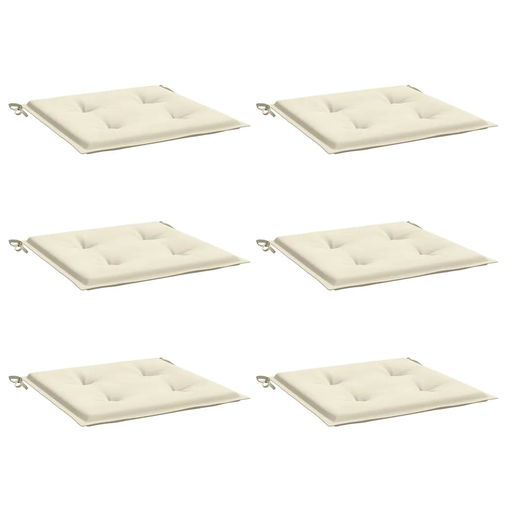 Cuscini per Sedia 6 pz Crema 50x50x2 cm in Tessuto Oxford 314043