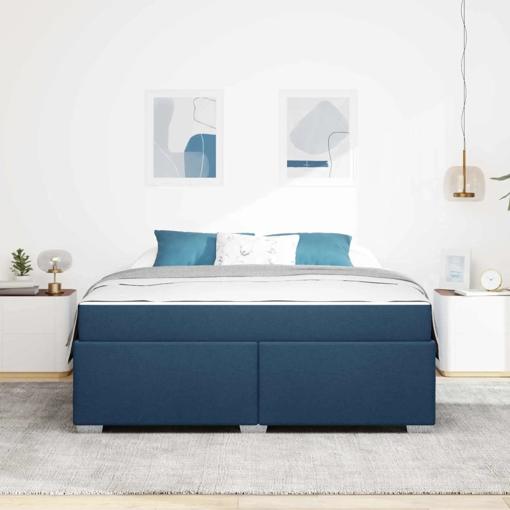 Struttura del letto con materasso Blu 180 x 200 cm Tessuto 3399207