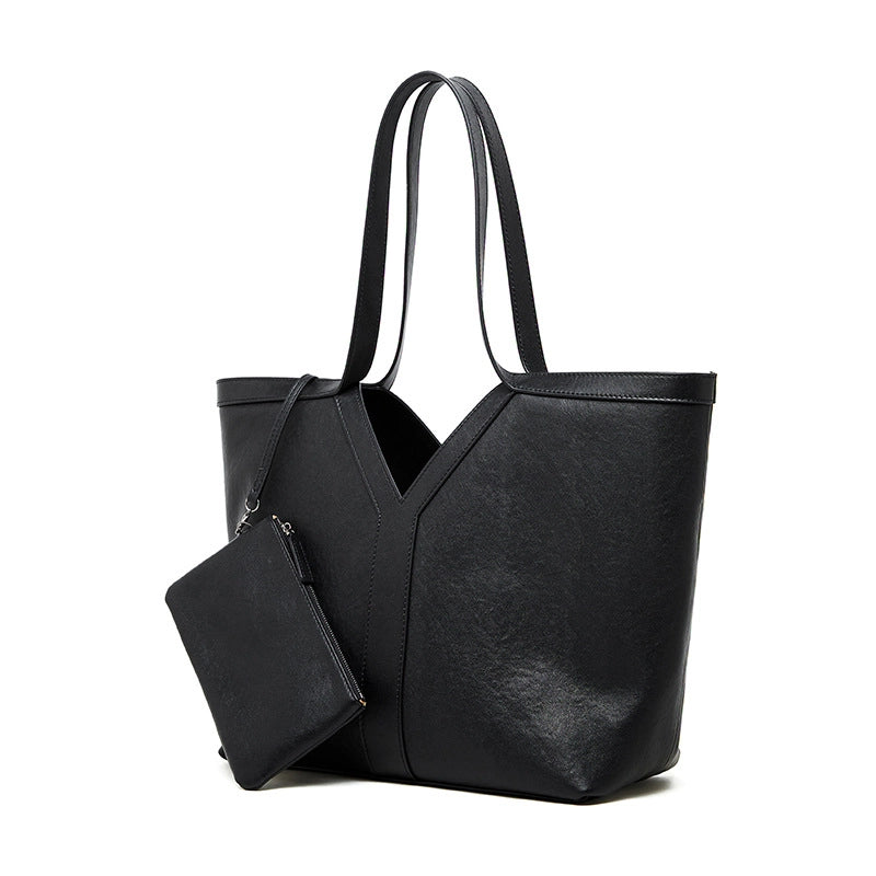 Borsa a tracolla da donna in vera pelle nera