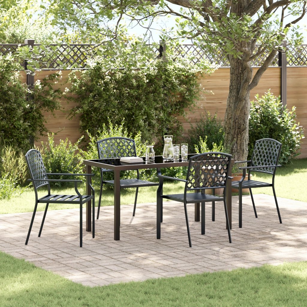 Set da Pranzo da Giardino in Acciaio Anthracite