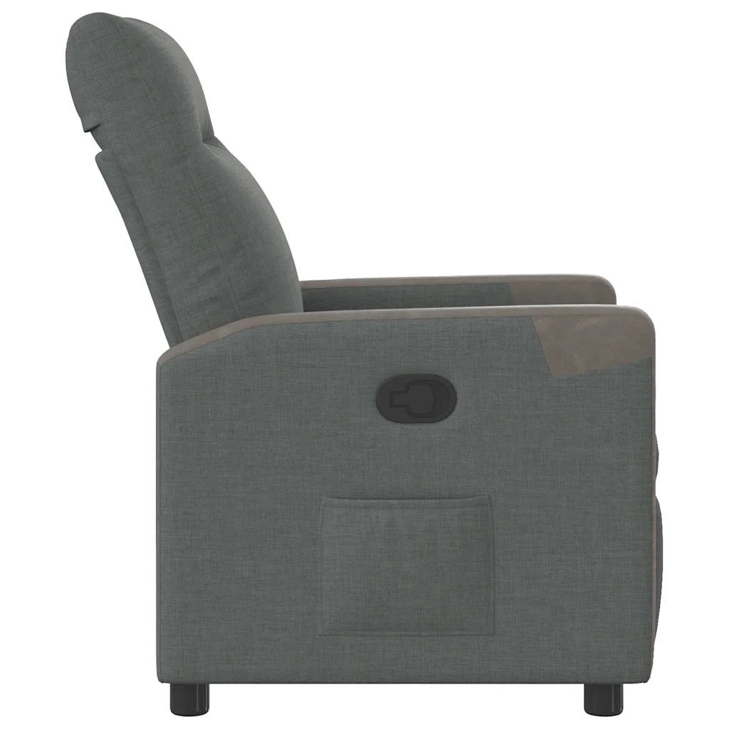 Poltrona Reclinabile in Tessuto Grigio Scuro