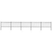 Recinzione da Giardino con Parte Superiore ad Anello in Acciaio 838x100 cm Nero 277660