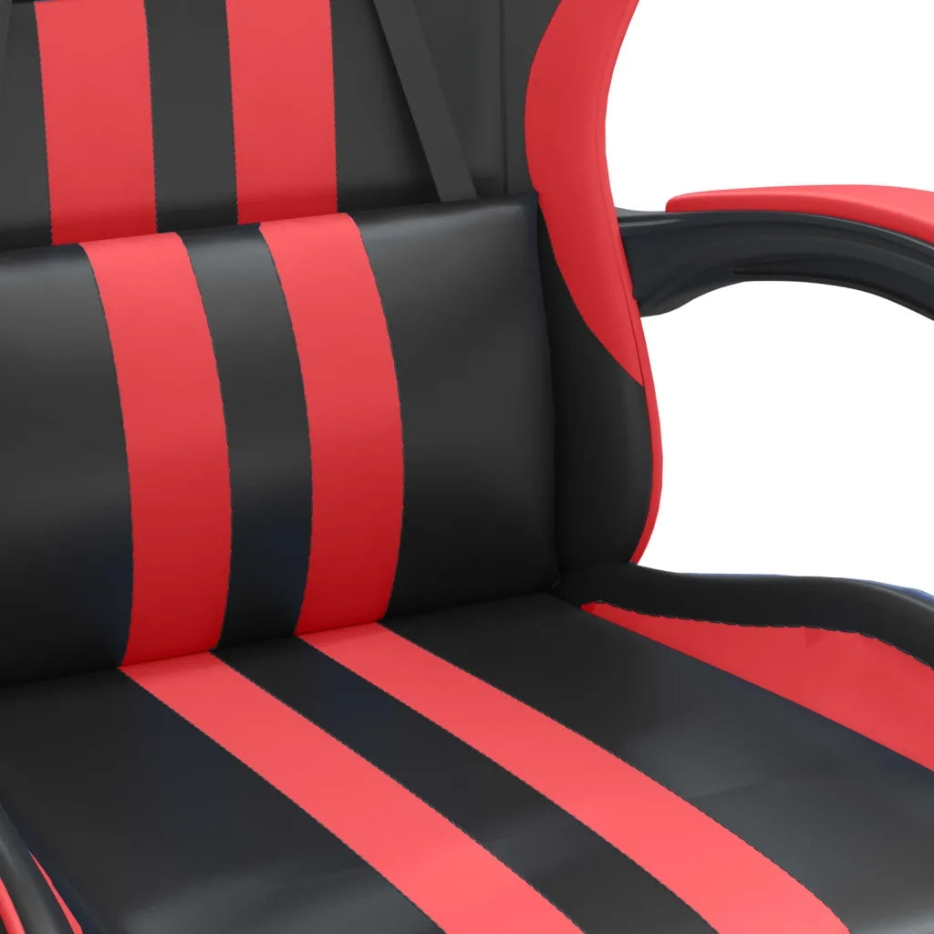 Sedia da Gaming Girevole Nera e Rossa in Similpelle 349520