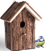 Casa per Uccelli in Legno - Riparo per Uccelli Selvatici - 1 pezzo - Materiale Naturale - 16 x 19,5 x 11,5 cm