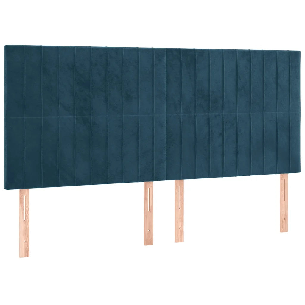 Giroletto a Molle con Materasso Blu Scuro 200x200 cm in Velluto 3132823