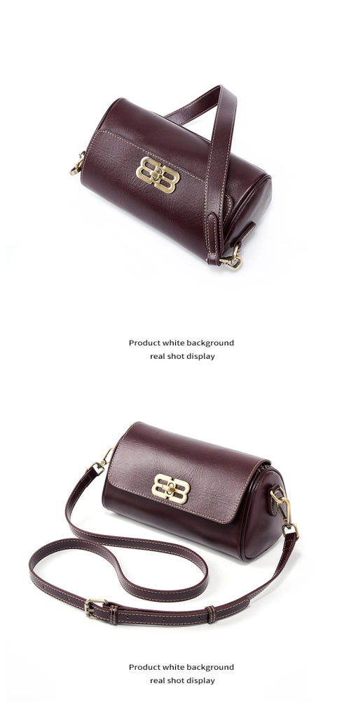 Borsa da donna in vera pelle marrone