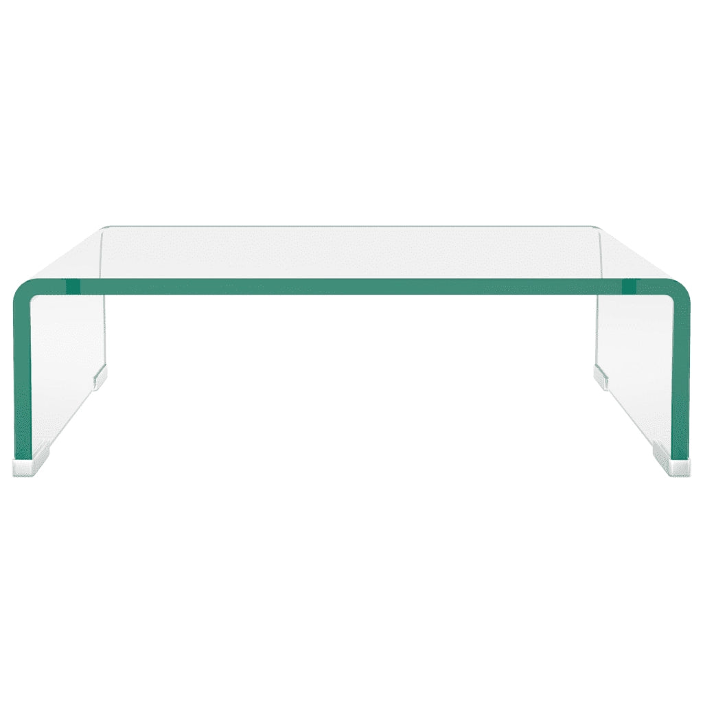 Mobile/Rialzo porta TV-Supporto per TV in Vetro Bianco 40x25x11 cm