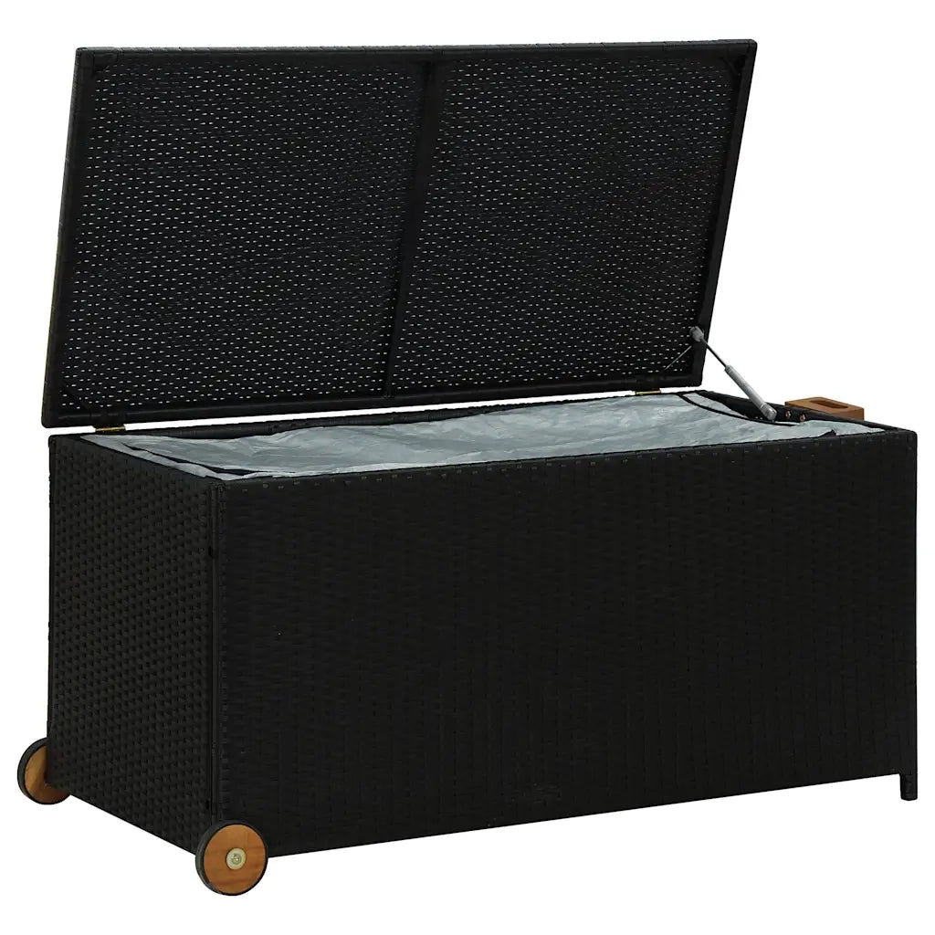 Contenitore da Giardino Nero 120x65x61 cm in Polyrattan 310089