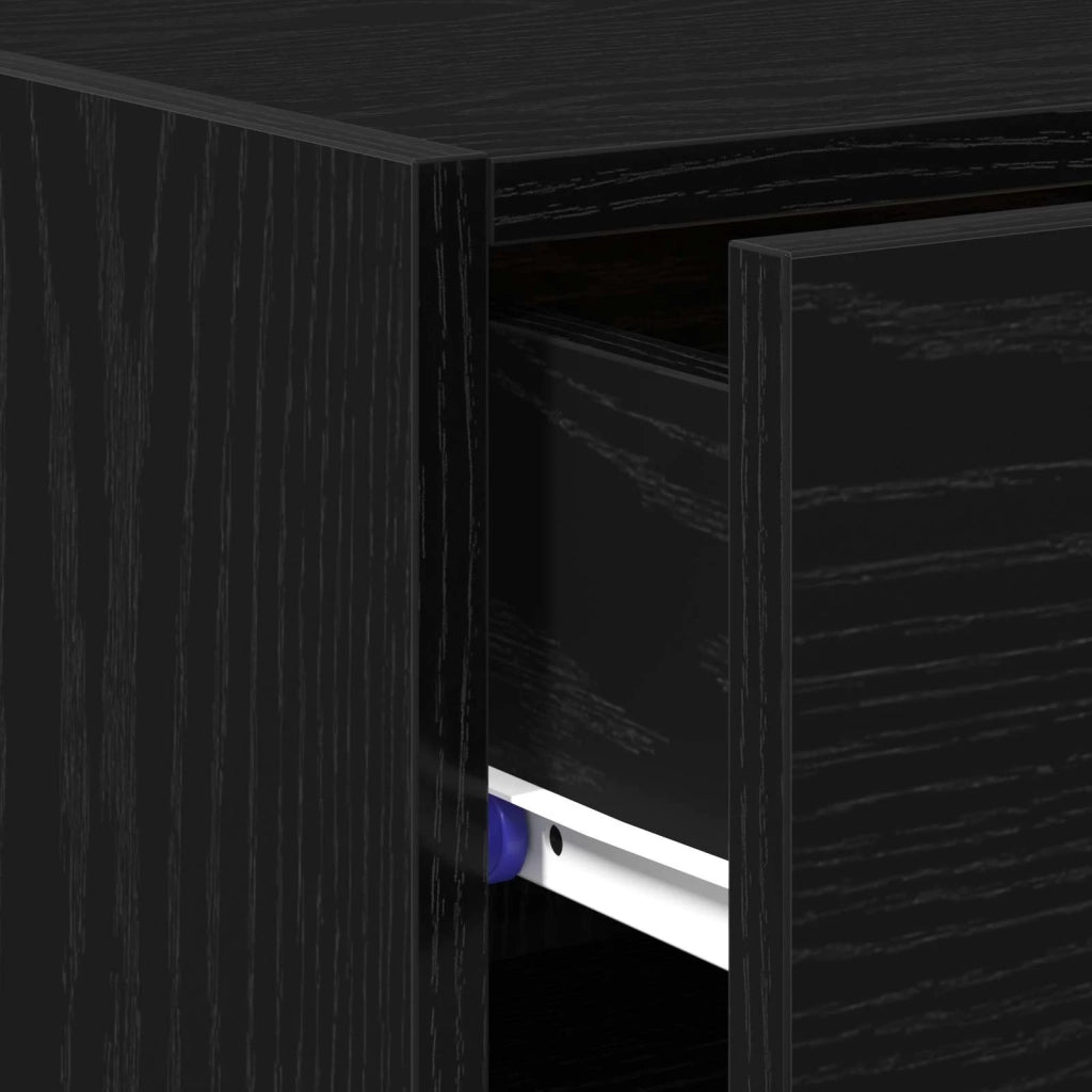 Credenza | Madia | Buffet da pranzo | Armadio da pranzo con cassetto Rovere Nero 50 x 42,5 x 93 cm