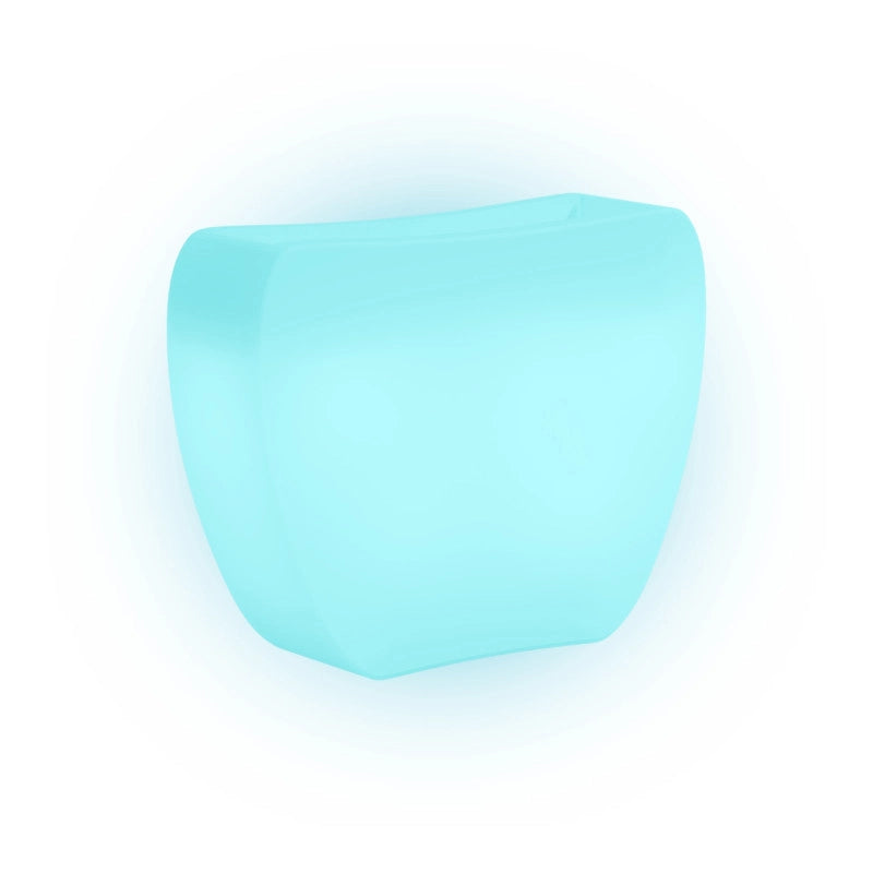 Vaso luminoso moderno di design 100x31 H80 in polimero resistente con LED blu per interno ed esterno - Made in Italy - Monacis