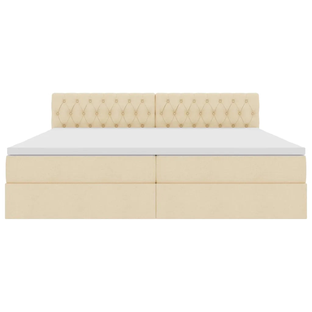 Letto con contenitore e materasso Crema 200 x 200 cm 3370597