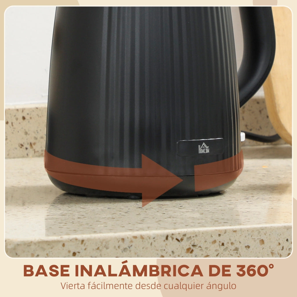 Bollitore Elettrico 1,7L 2200W ¨C Zephmum ¨C Nero con Filtro Anticalcare e Base Girevole 360¡ã